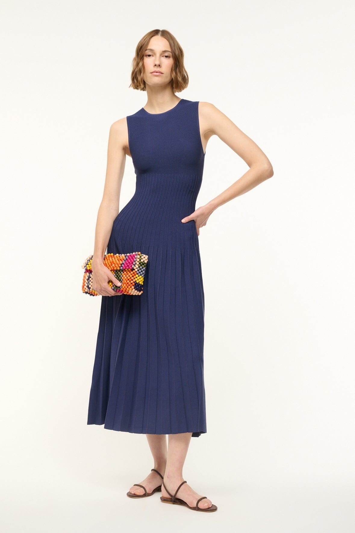 STAUD ELYSE DRESS NAVY - 4