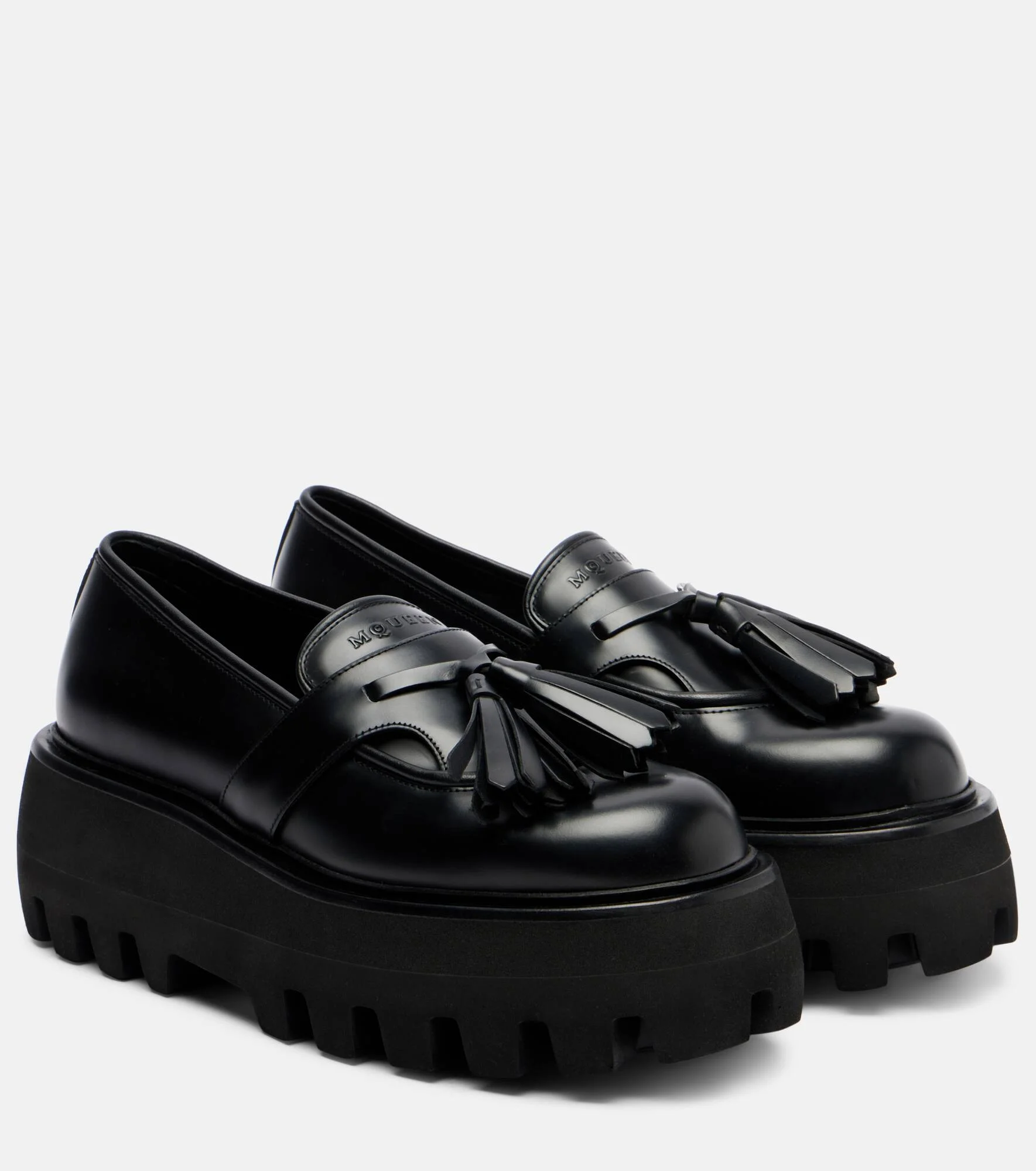Sofa leather platform loafers - 1