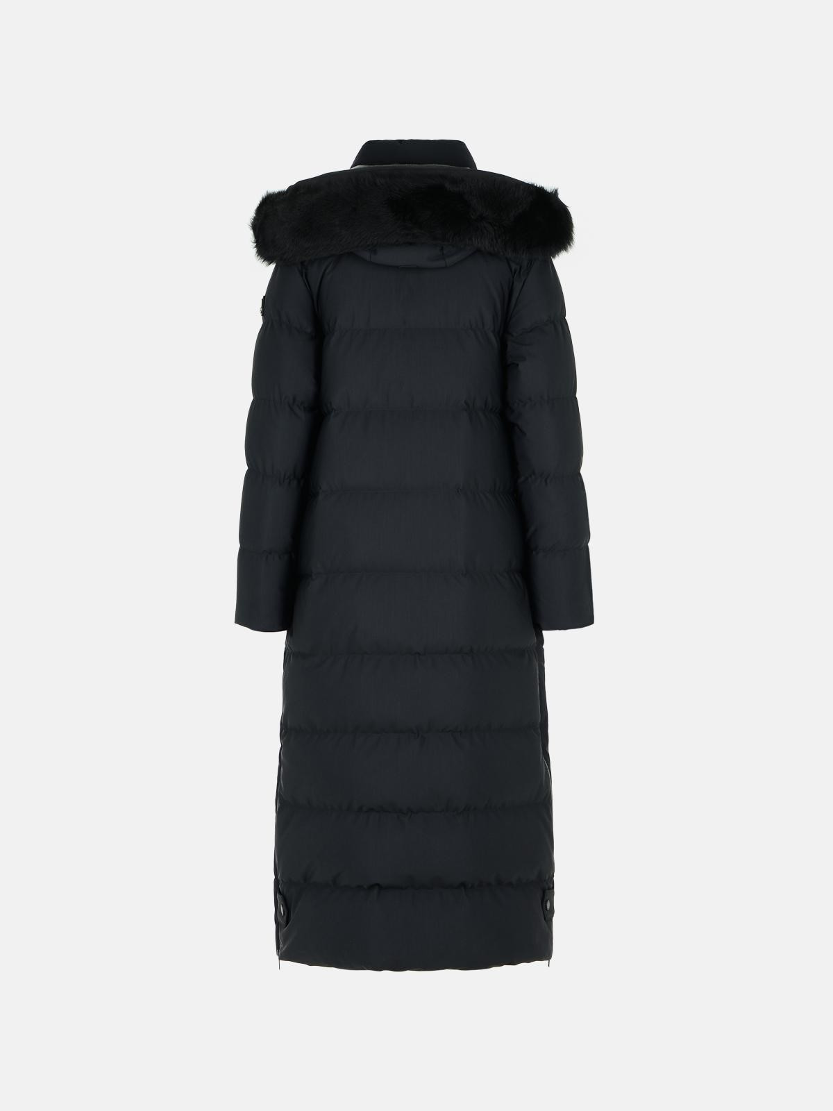 'CHELIA' BLACK POLYAMIDE BLEND PARKA - 3