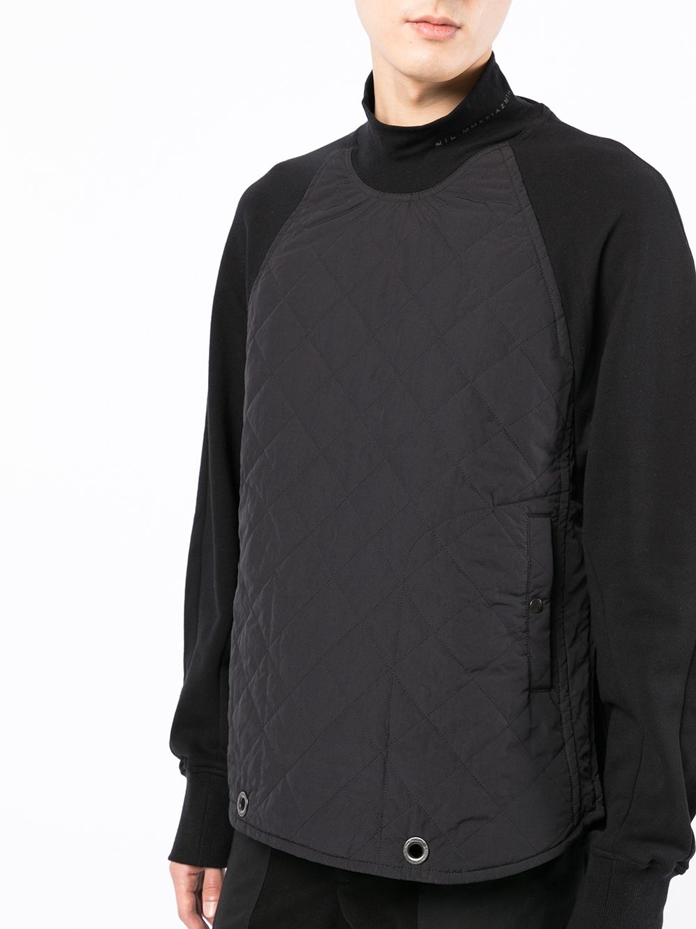 mock-neck quilted sweatshirt - 5