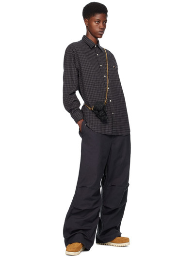 A BATHING APE® Navy Embroidered Trousers outlook