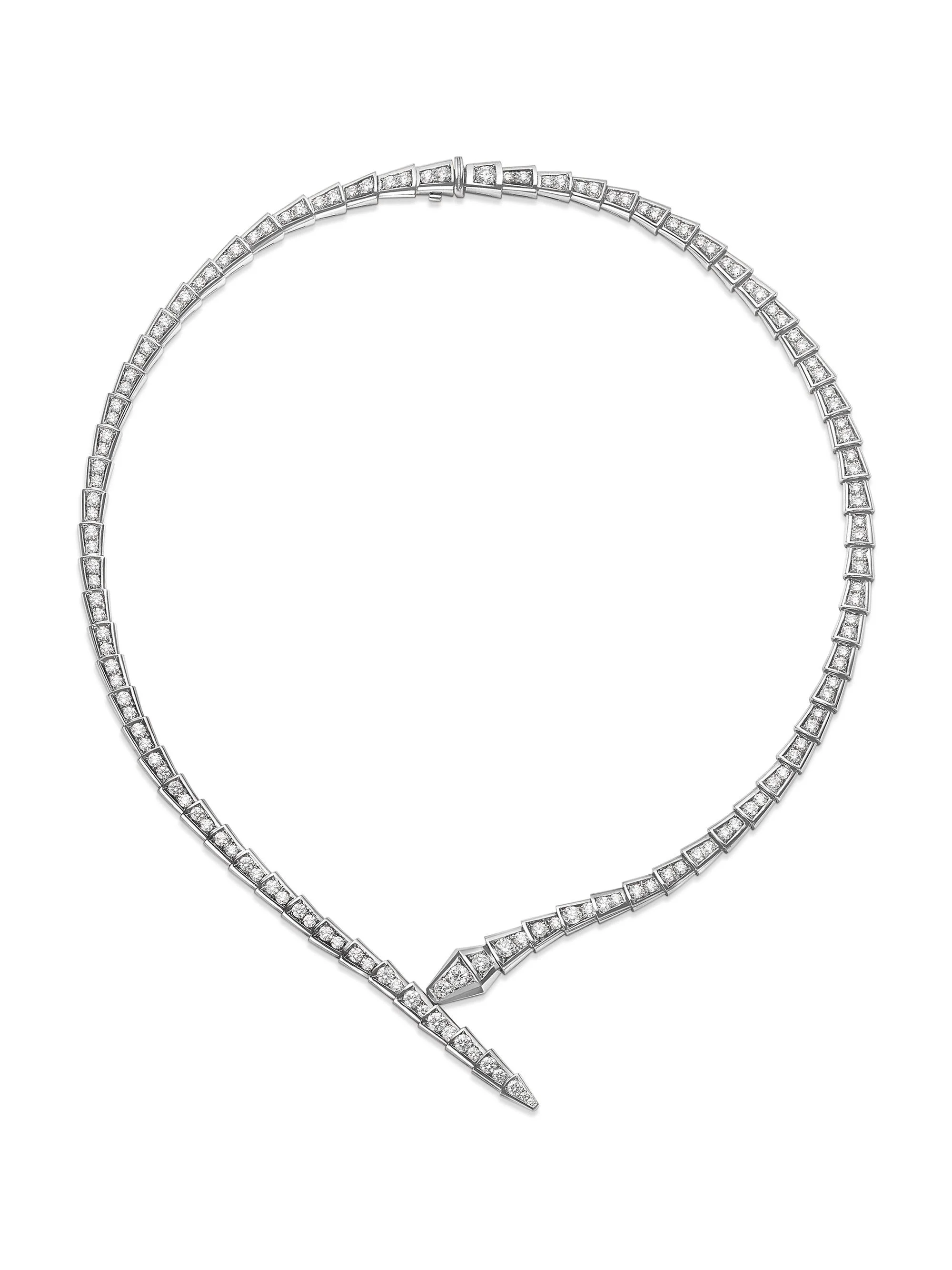 Women's Serpenti Viper 18K White Gold & Diamond Necklace - White Gold - 1