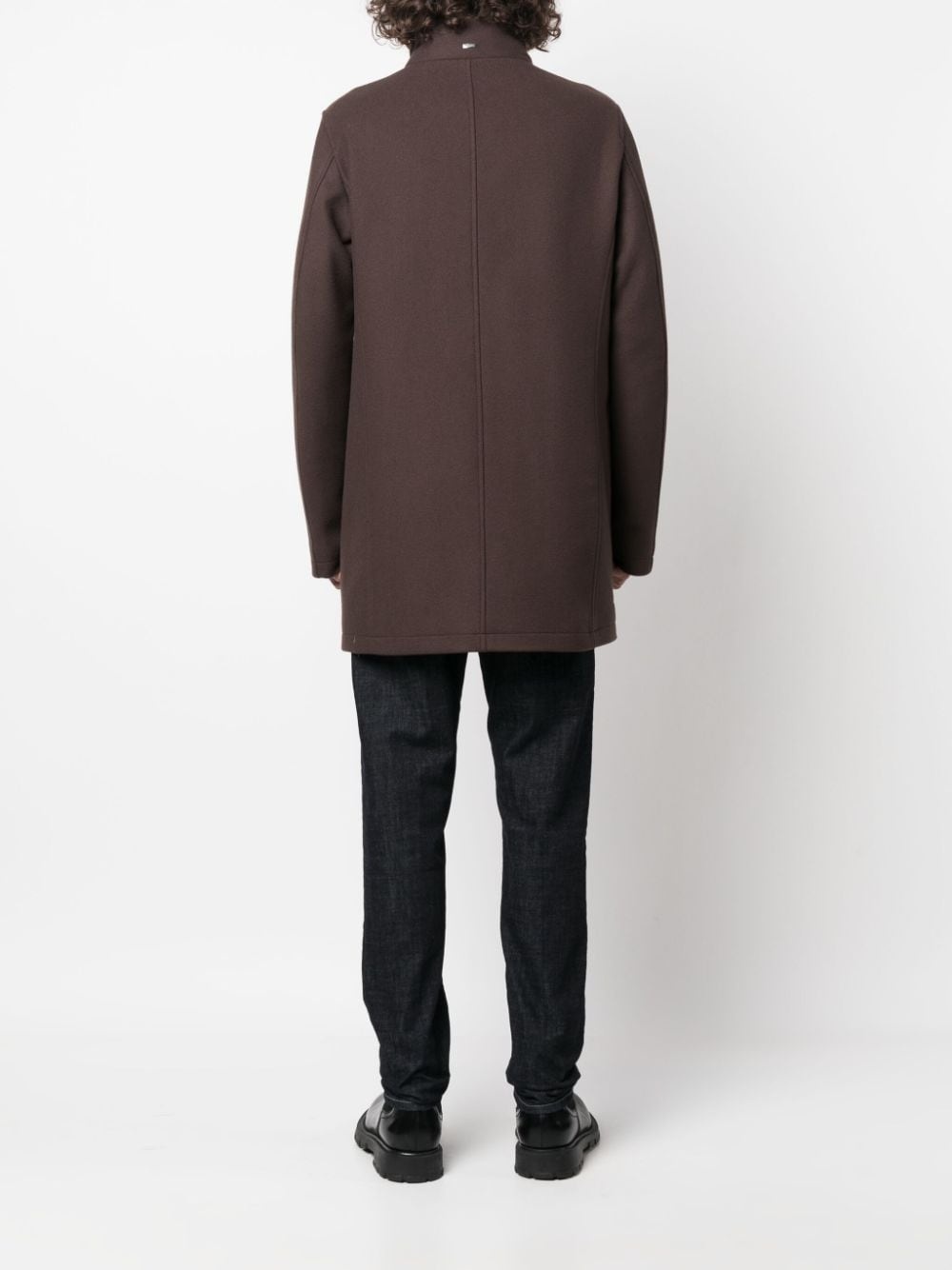 single-breasted wool coat - 4