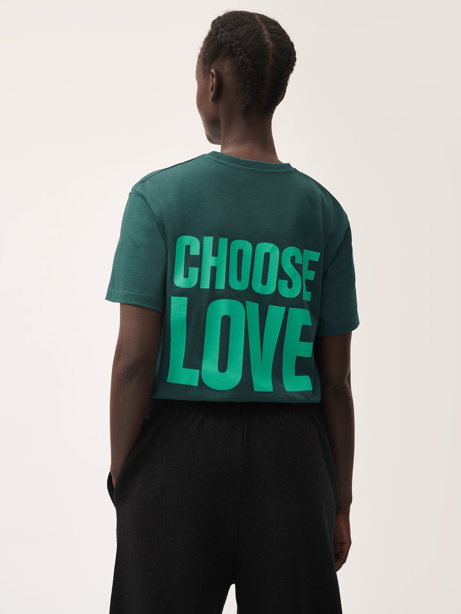 Womens Choose Love Midweight T-Shirt - Foliage Green - 3