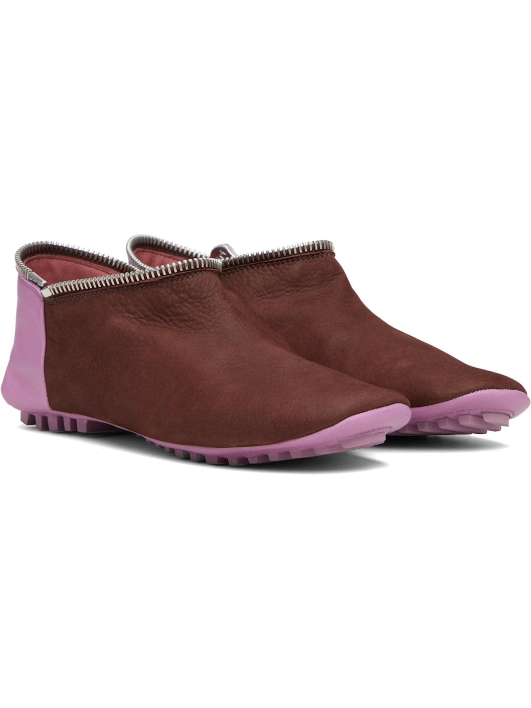 Burgundy & Brown Modular Driving Boots - 5