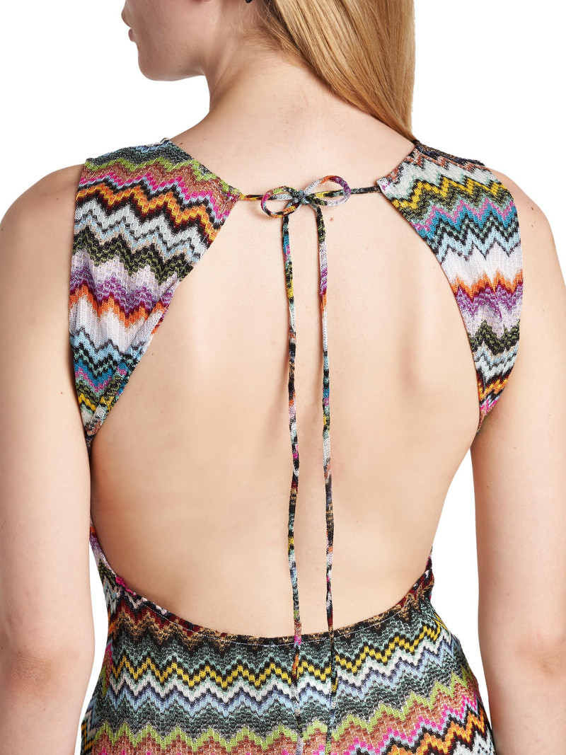 Women's Zigzag Open-Back Cover-Up Minidress - Multicolor Dark Base 6
