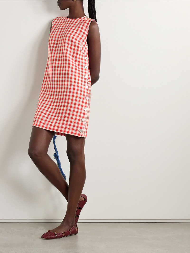 DÔEN Coraline gingham woven mini dress Red outlook