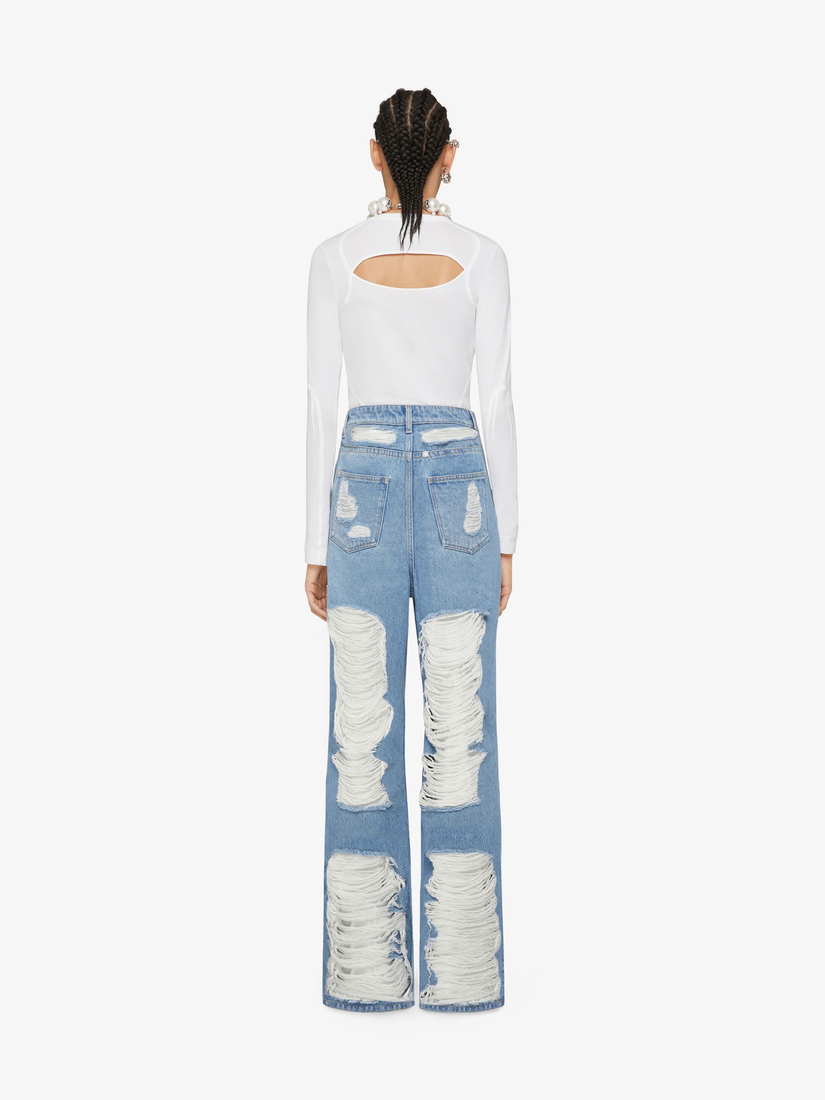 OVERSIZED JEANS IN DESTROYED DENIM - 4