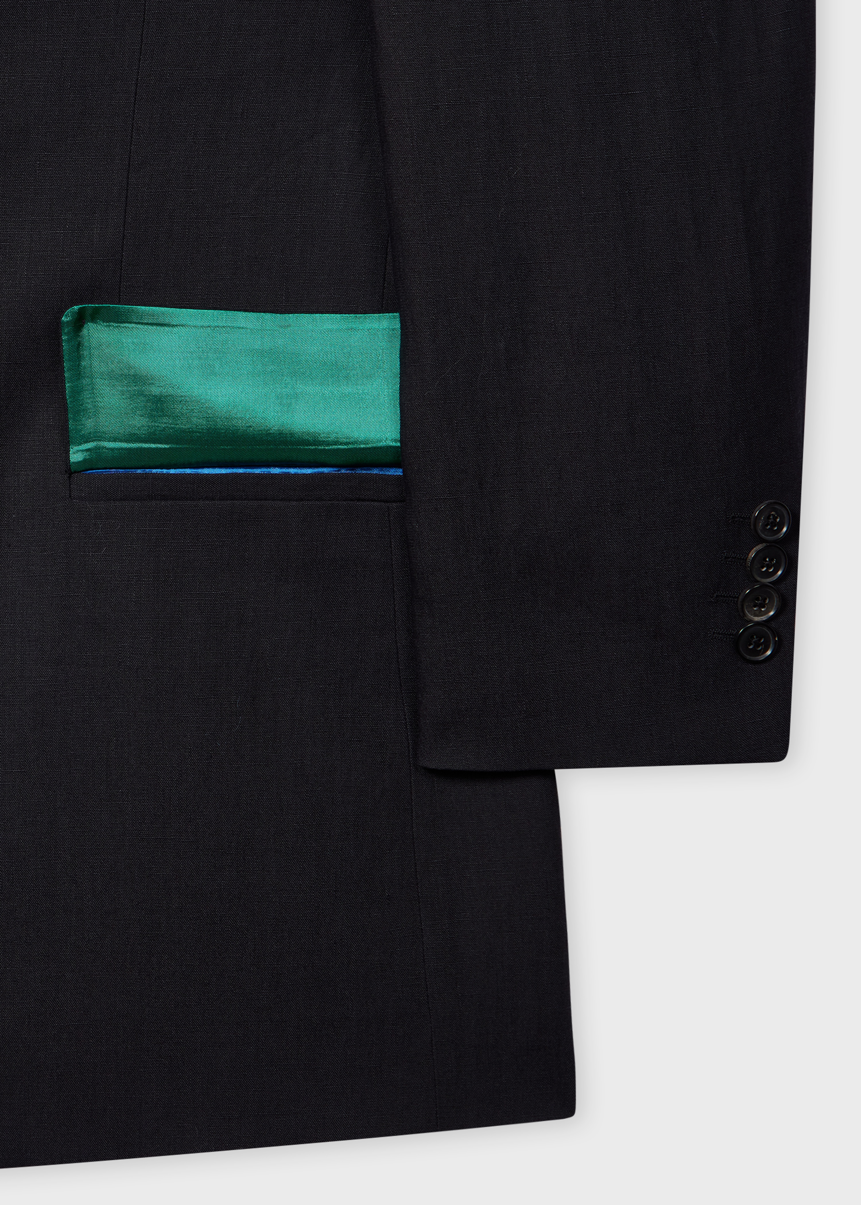 Dark Navy Linen Buggy-Lined Blazer - 3