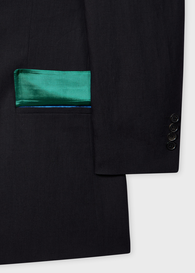 Dark Navy Linen Buggy-Lined Blazer 3