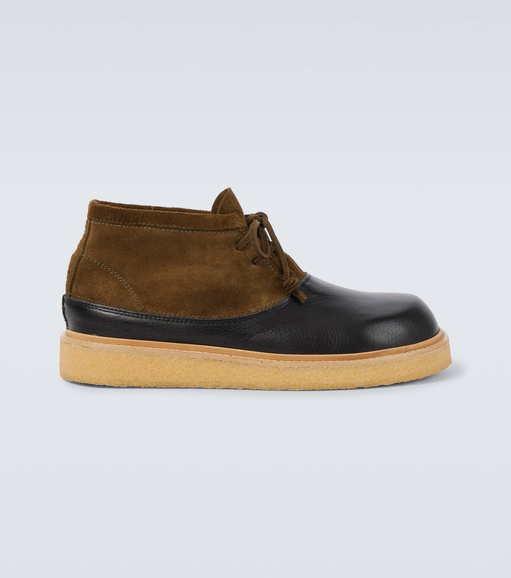 Patchy suede combat boots - 1