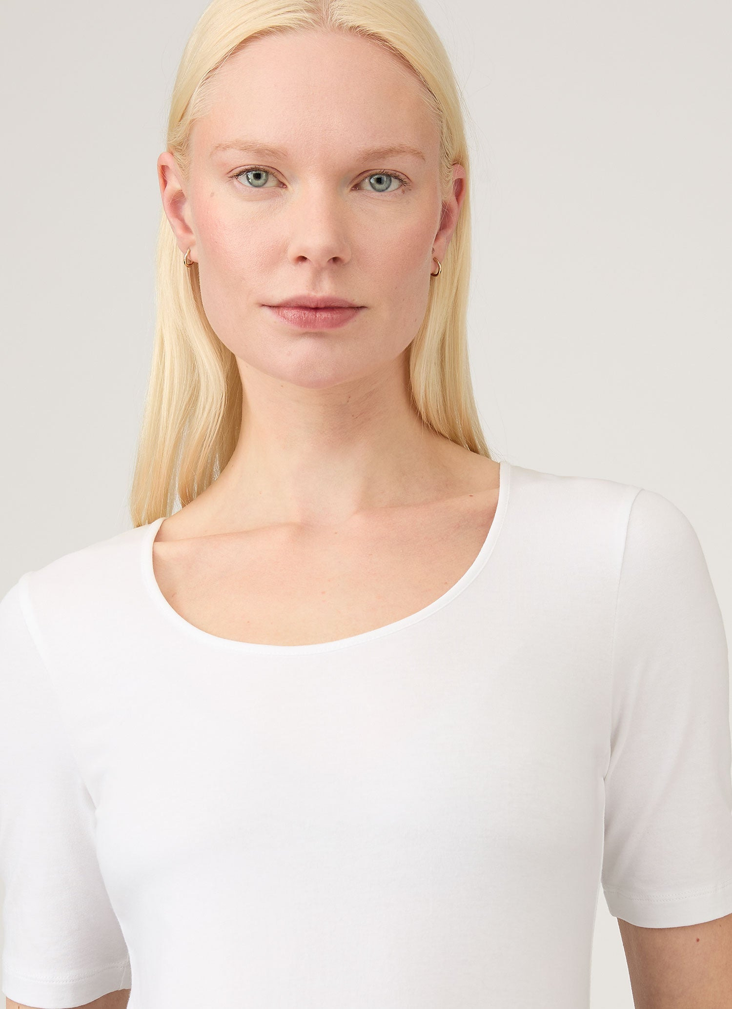 Stretch Cotton Scoop Top - 4