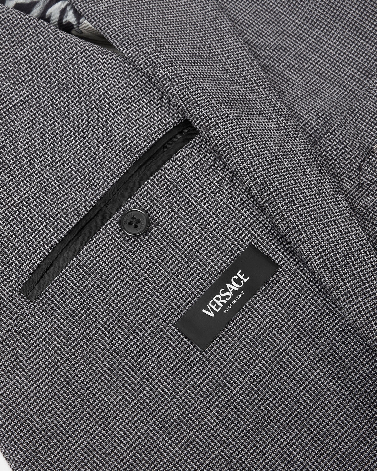Houndstooth Wool Single-Breasted Blazer - 5