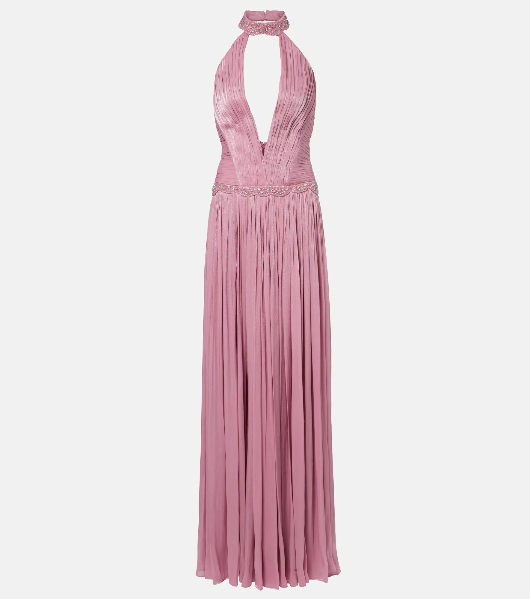 Juliette halterneck georgette lamé gown - 1