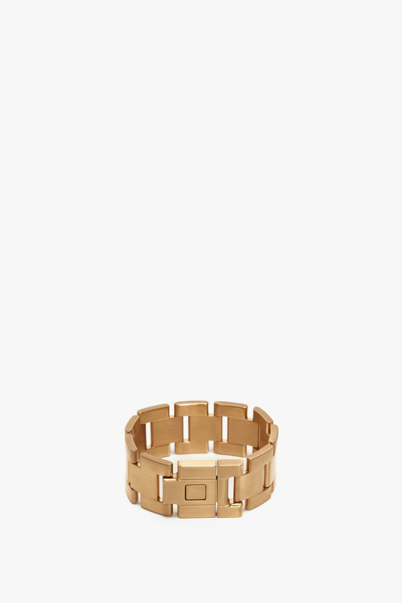 Victoria Beckham Exclusive Jumbo Chain Bracelet in Brushed Gold outlook