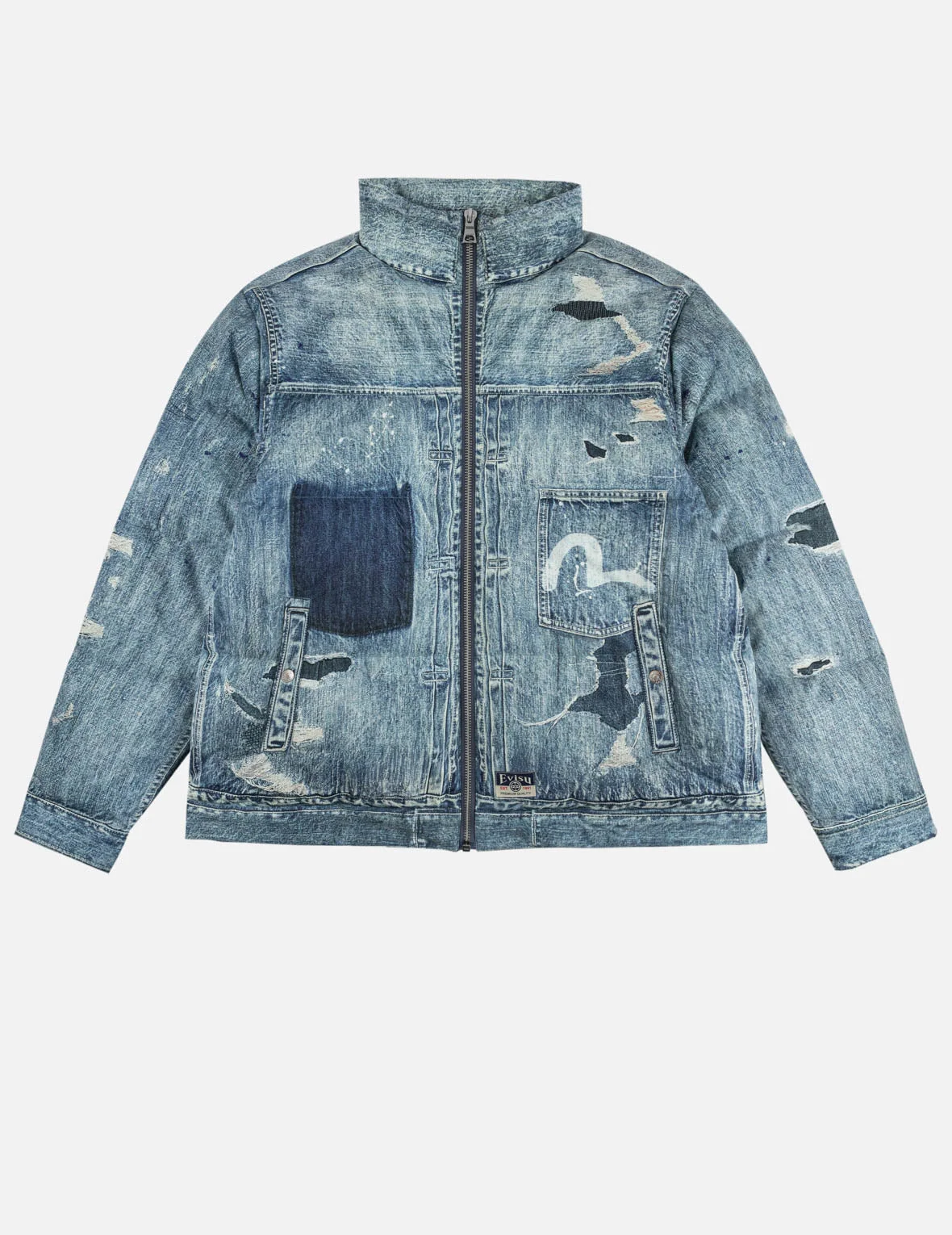Denim-like High-definition Digital Print Down Jacket - 1