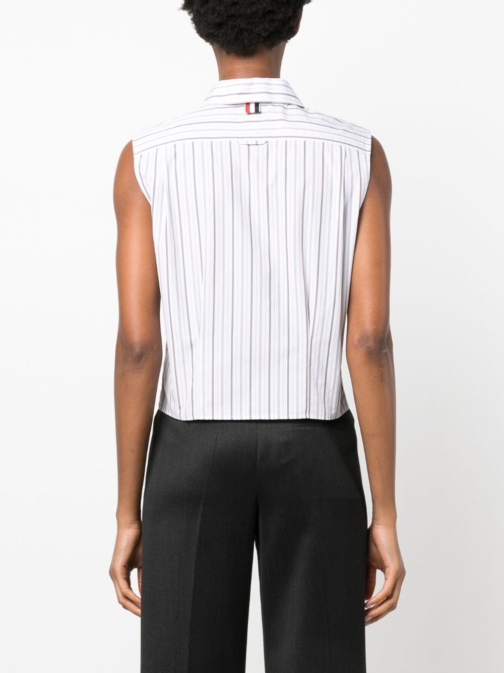 striped sleeveless poplin shirt - 4