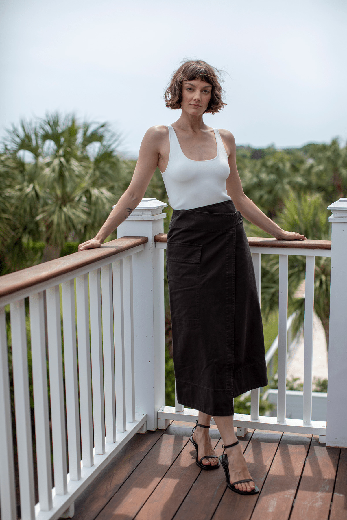 Compact Knit Tank in White - 5