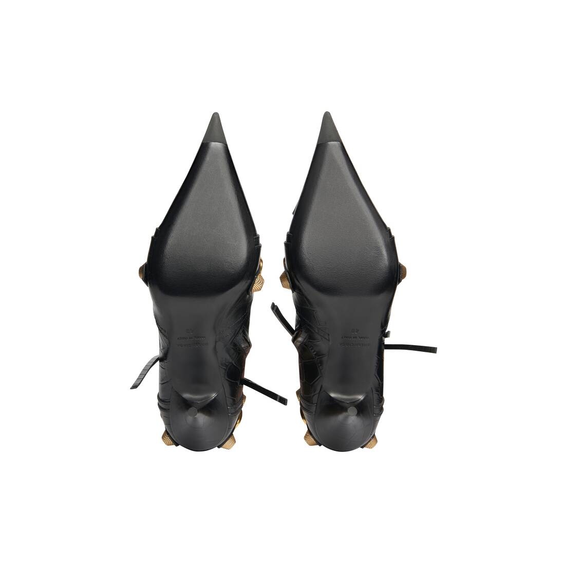 Women's Cagole 90mm Bootie Crocodile Embossed in Black - 7