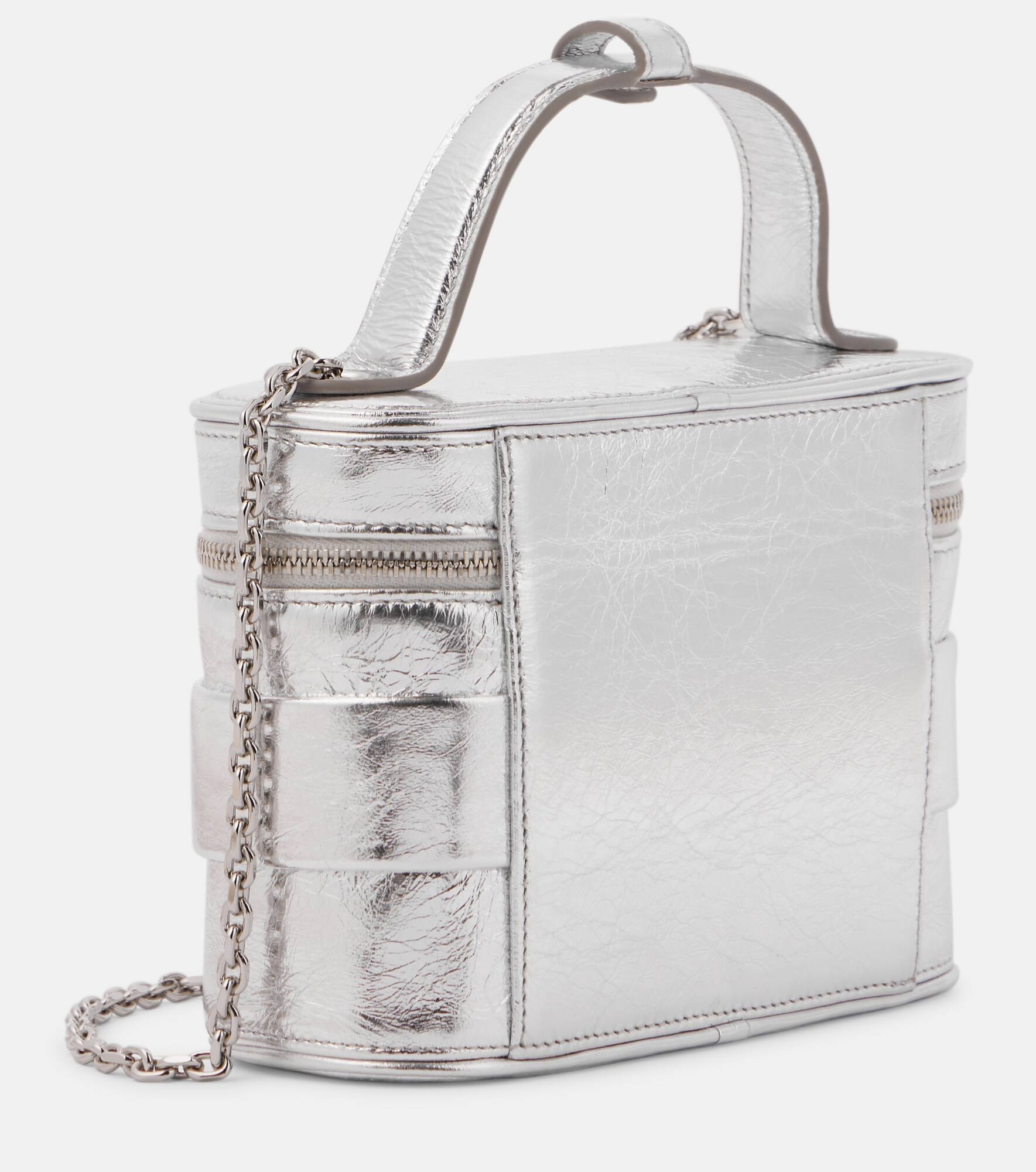 Metallic leather vanity bag - 4