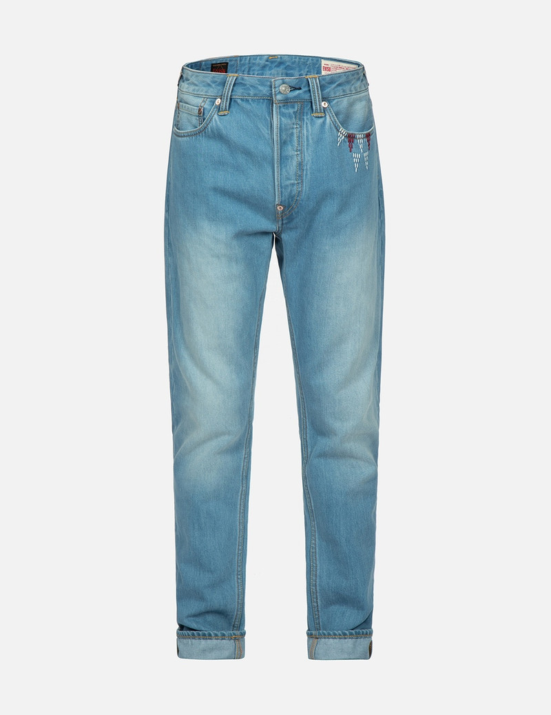 NOMADIC-PATTERN EMBROIDERED DAICOCK INSERT CARROT-FIT JEANS #2017 1