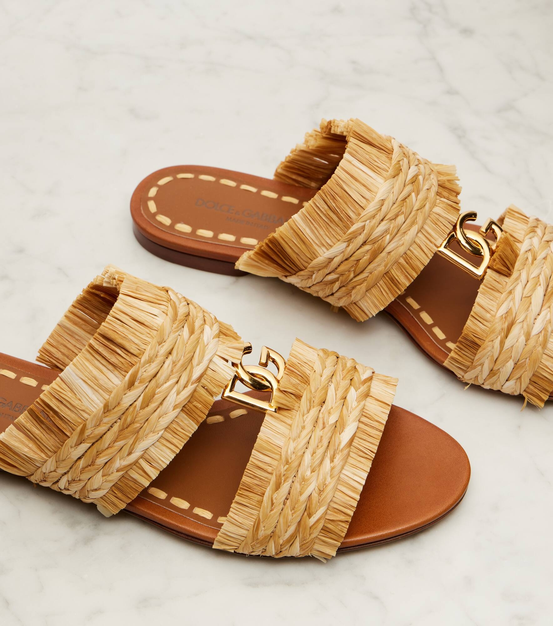 DG braided raffia-effect sandals - 5