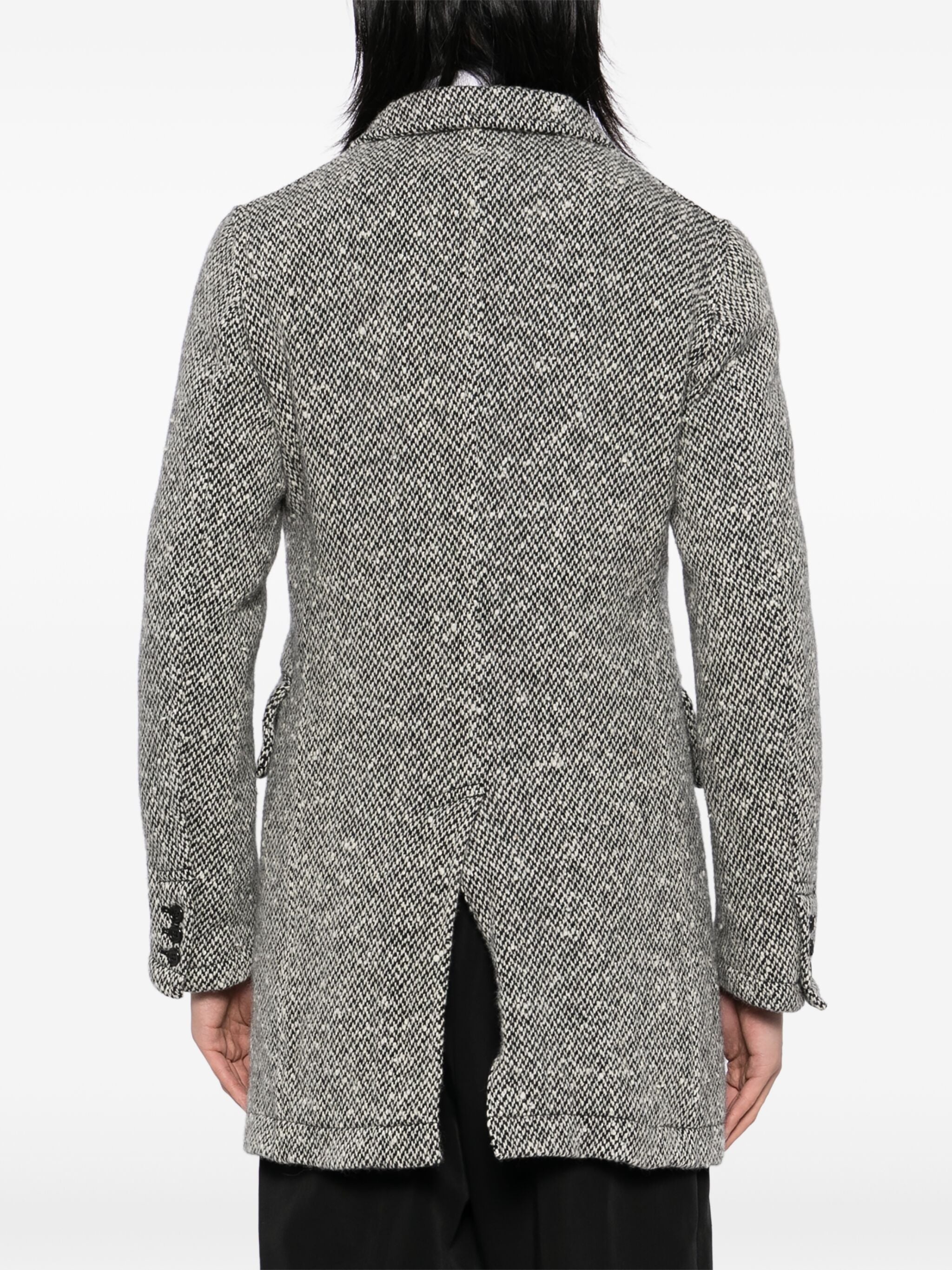 HERRINGBONE TWEED SINGLE-BREASTED COAT - 4