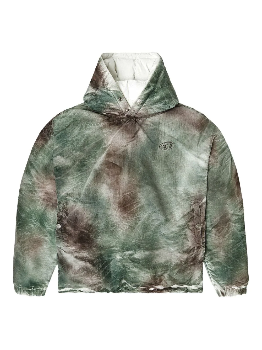 x Thug Club tie-dye hooded puffer jacket - 1