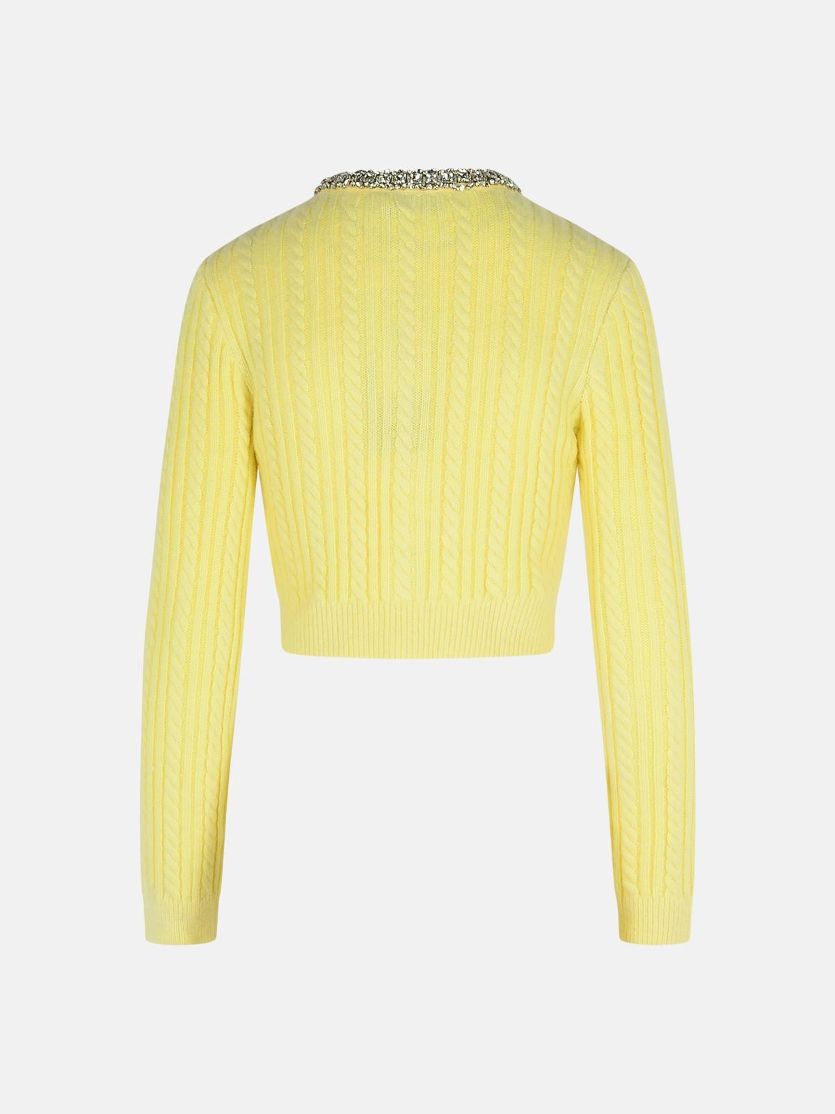 YELLOW ALPACA BLEND CARDIGAN - 3