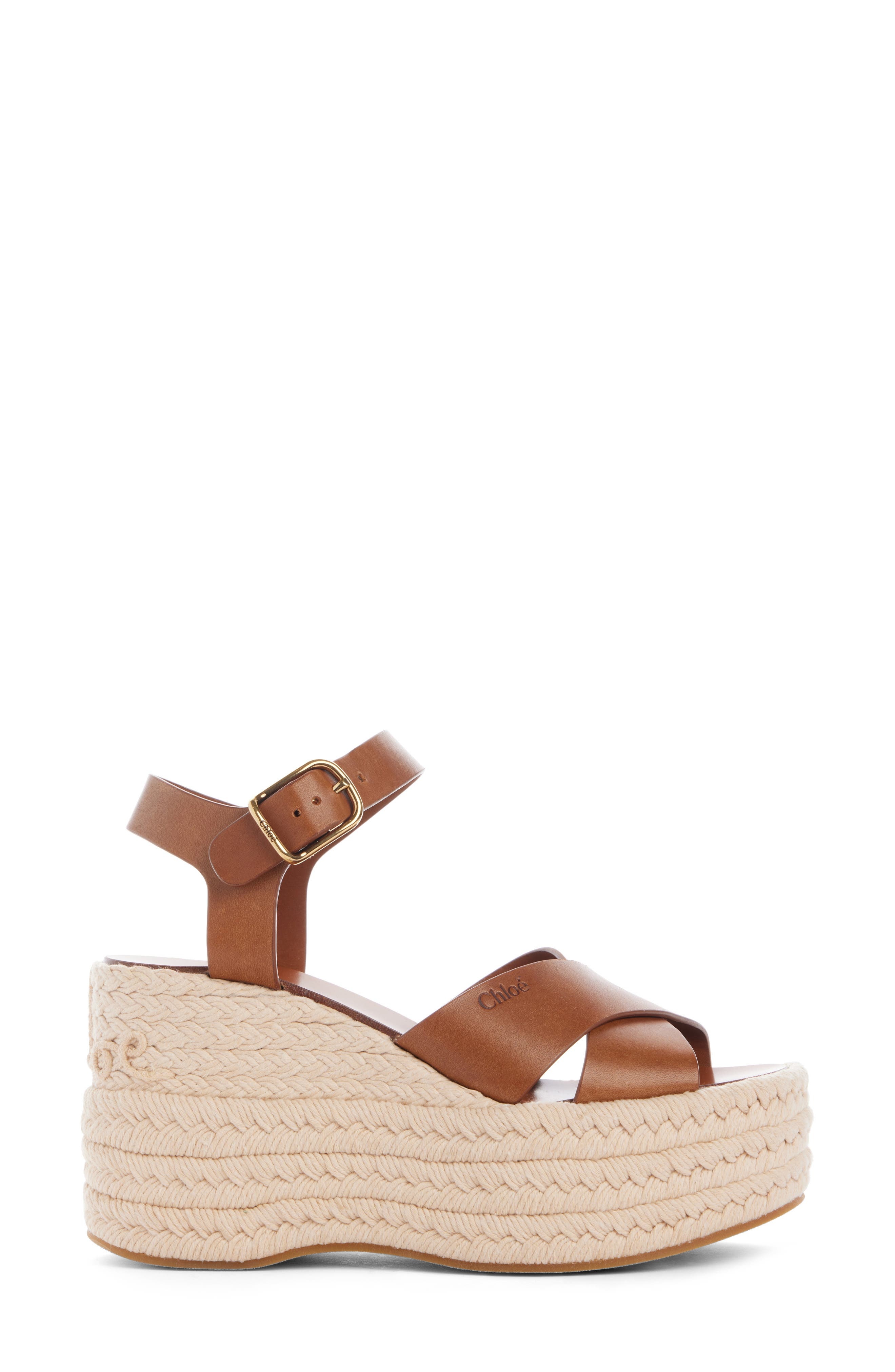 Chloé Isla Platform Espadrille Sandal in Ginger Brown at Nordstrom - 3