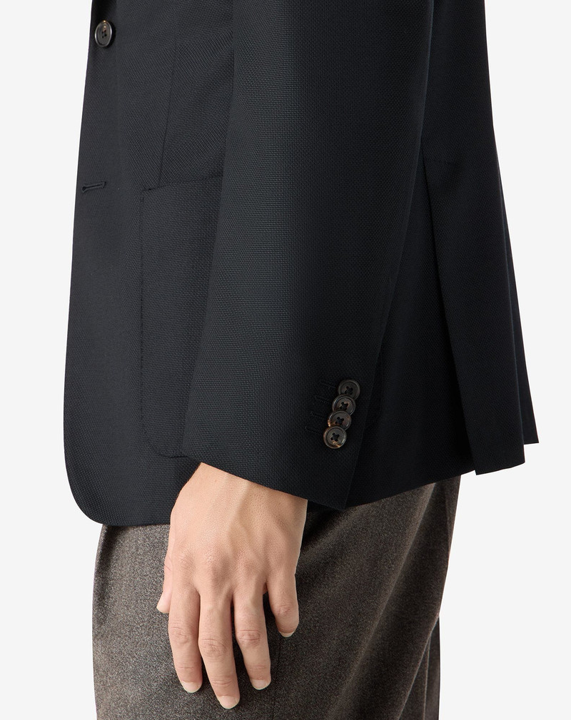 Black pure wool hopsack jacket 4