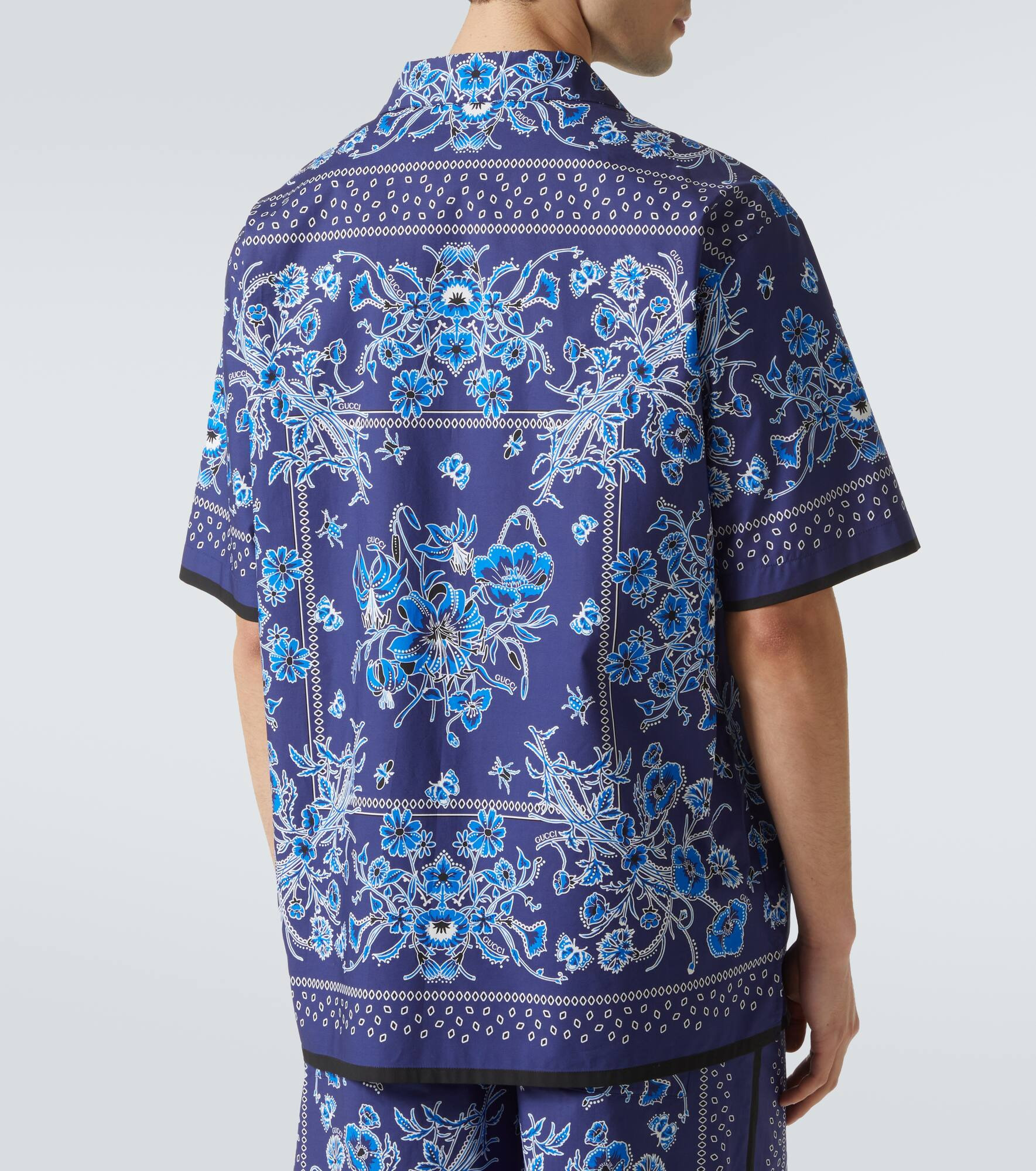 Floral cotton bowling shirt - 4