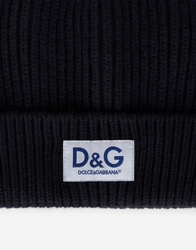 Dolce & Gabbana Knit wool hat with D&G patch outlook