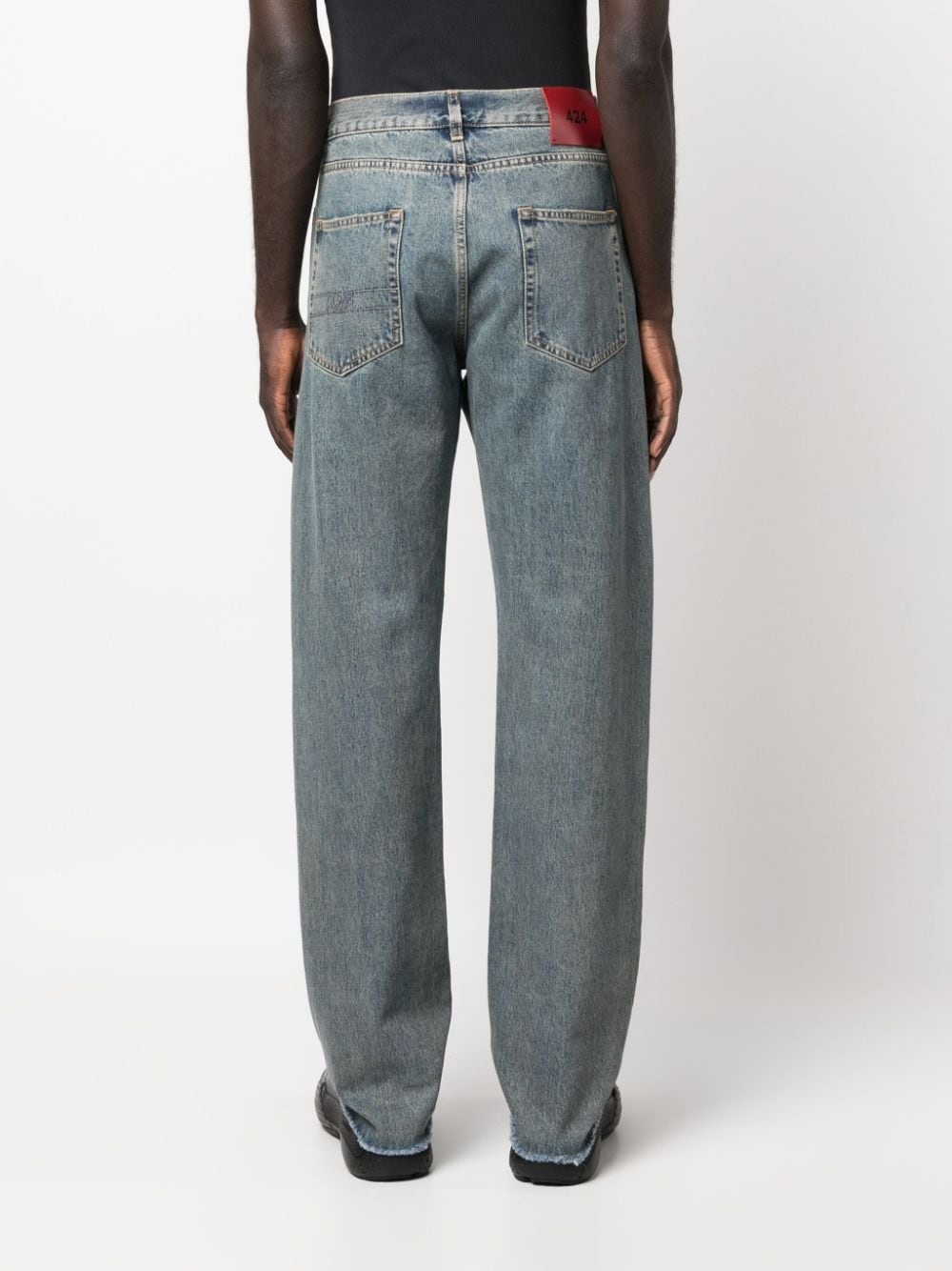 mid-rise rip-detail jeans - 4