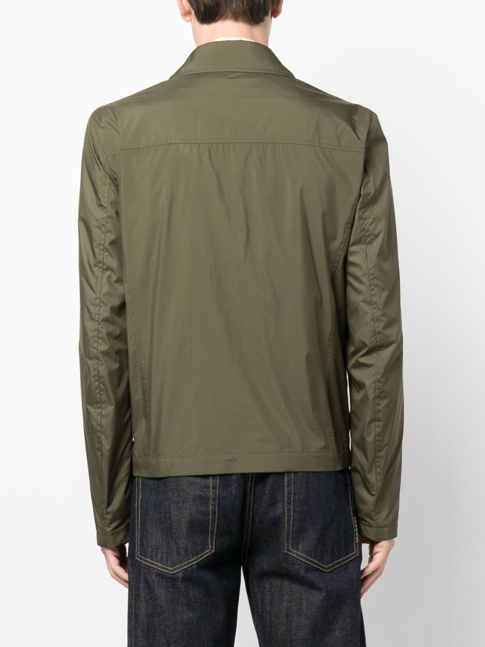 goatskin zip-up shirt jacket - 4