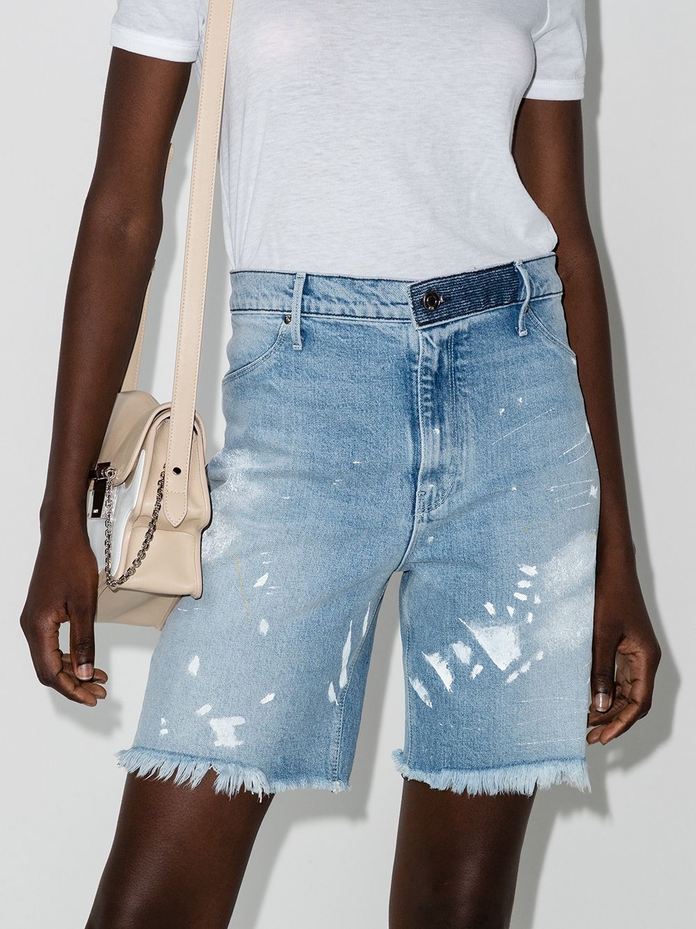 Hesper paint-splatter denim shorts - 2