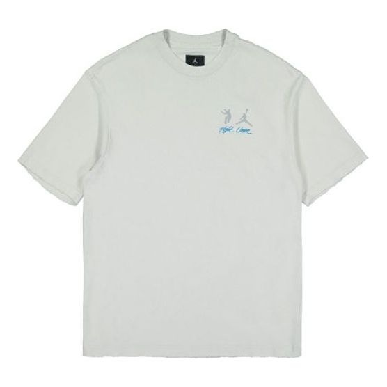 Air Jordan x Union Crossover Solid Color Breathable Logo Round Neck Short Sleeve US Edition Gray DM2 - 1