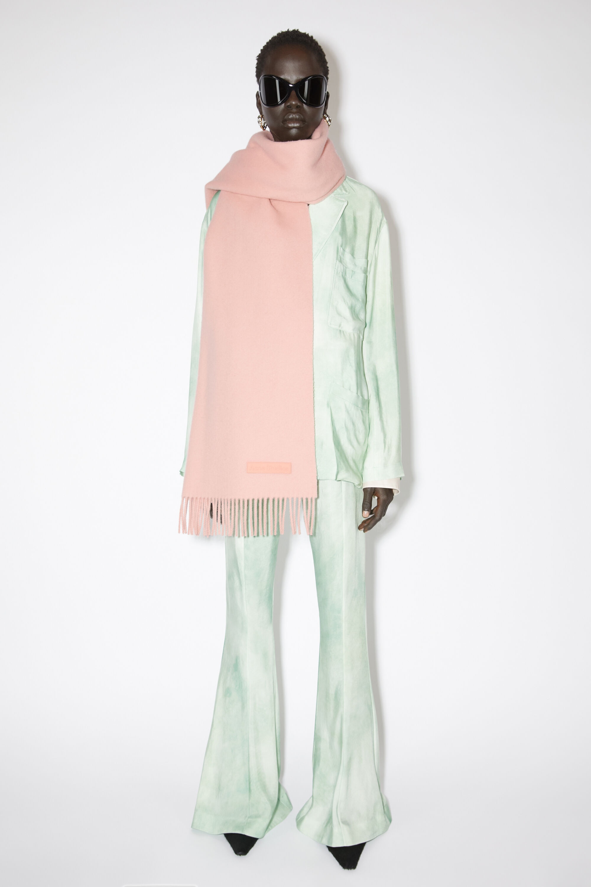 Wool scarf pink label - Pink - 2