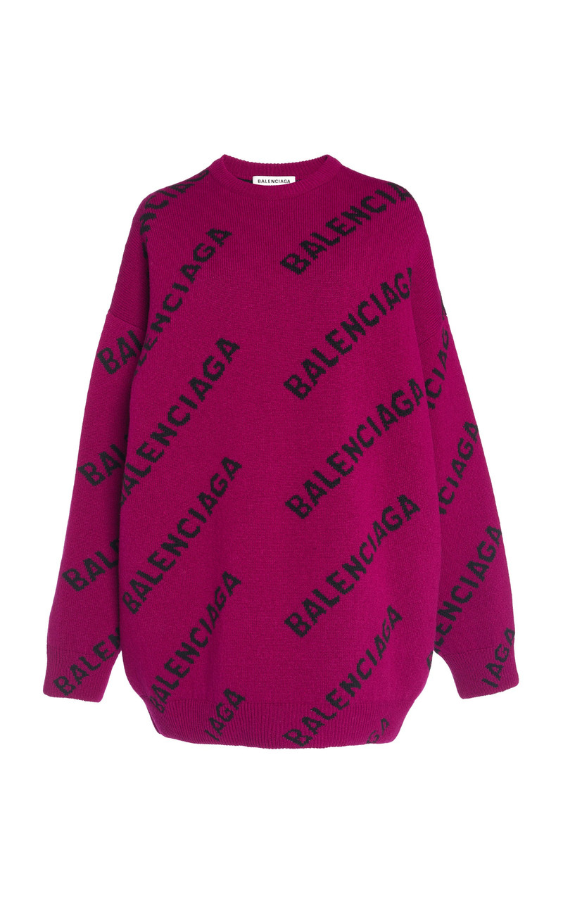 Oversized Logo-Knit Sweater purple - 1