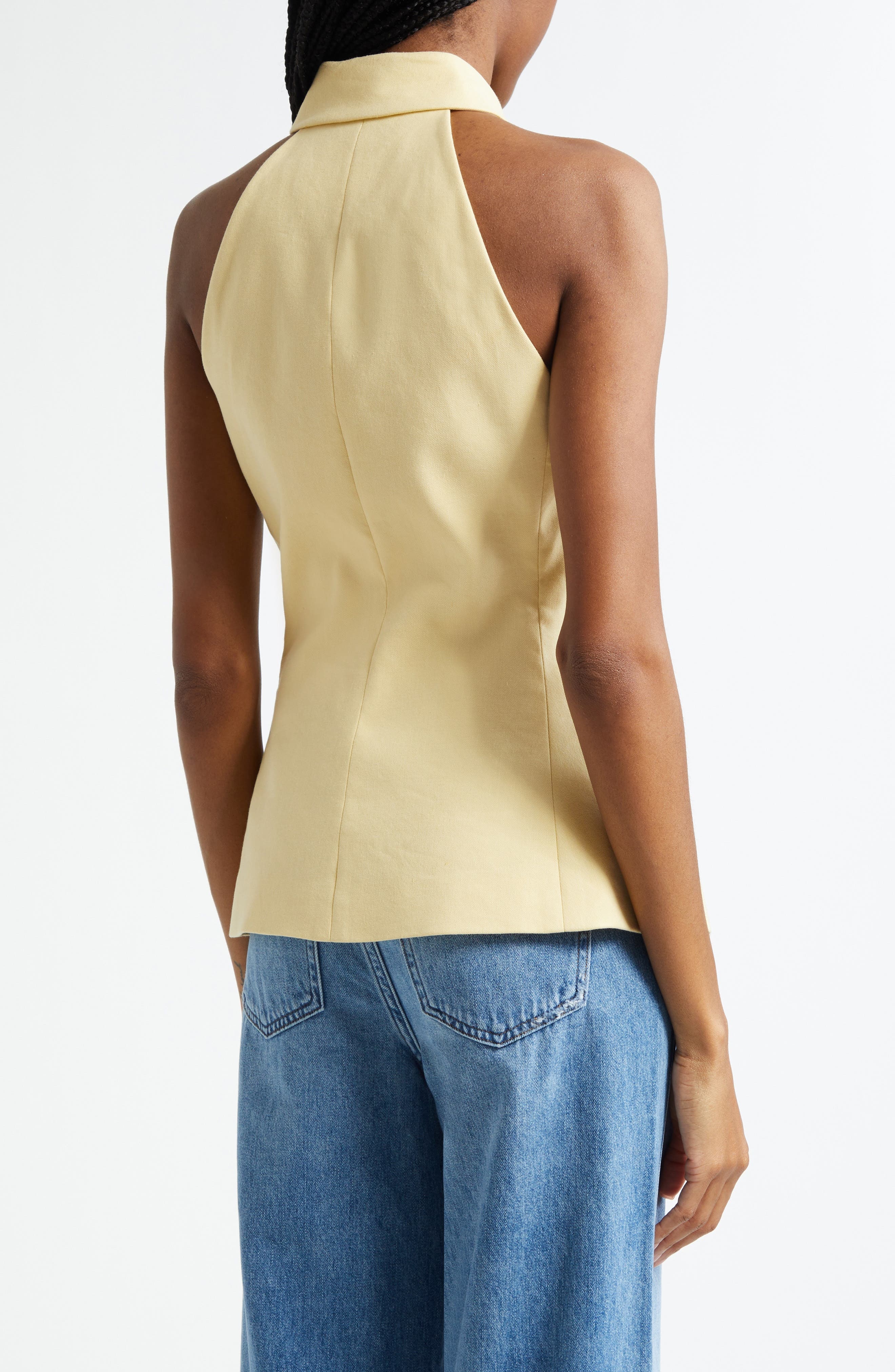 Veronica Beard Orlinda Linen Blend Vest in Chamomile at Nordstrom - 2