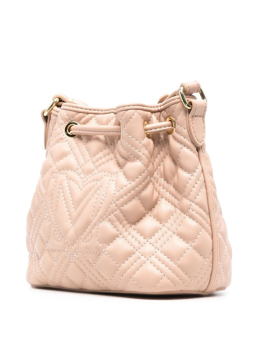 logo-letterning quilted bucket bag - 3