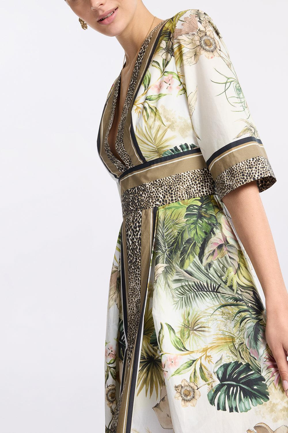 Printed Cotton Midi Dress - 3