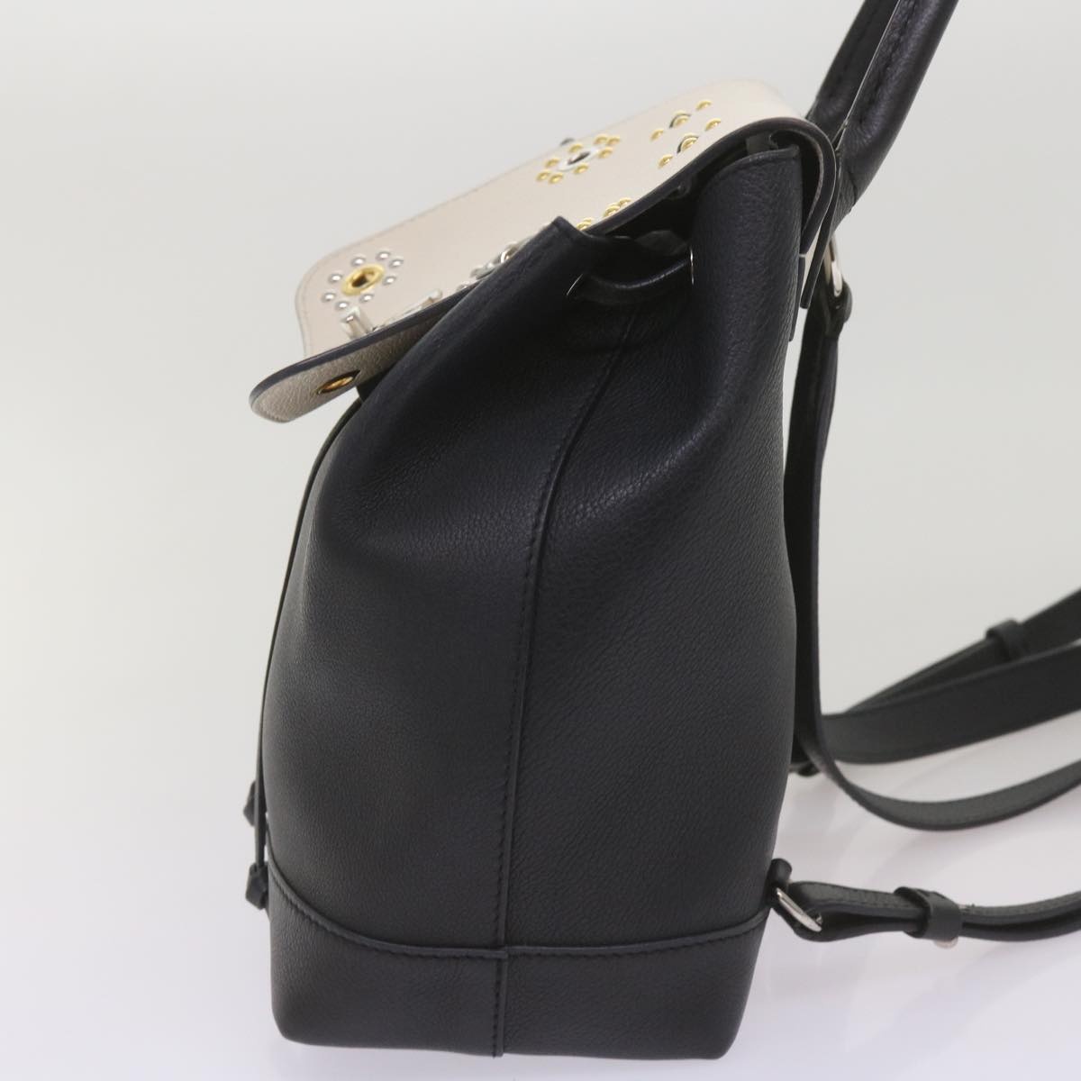 LOUIS VUITTON Lock Me Backpack Calf Leather Black White M54108 - 4