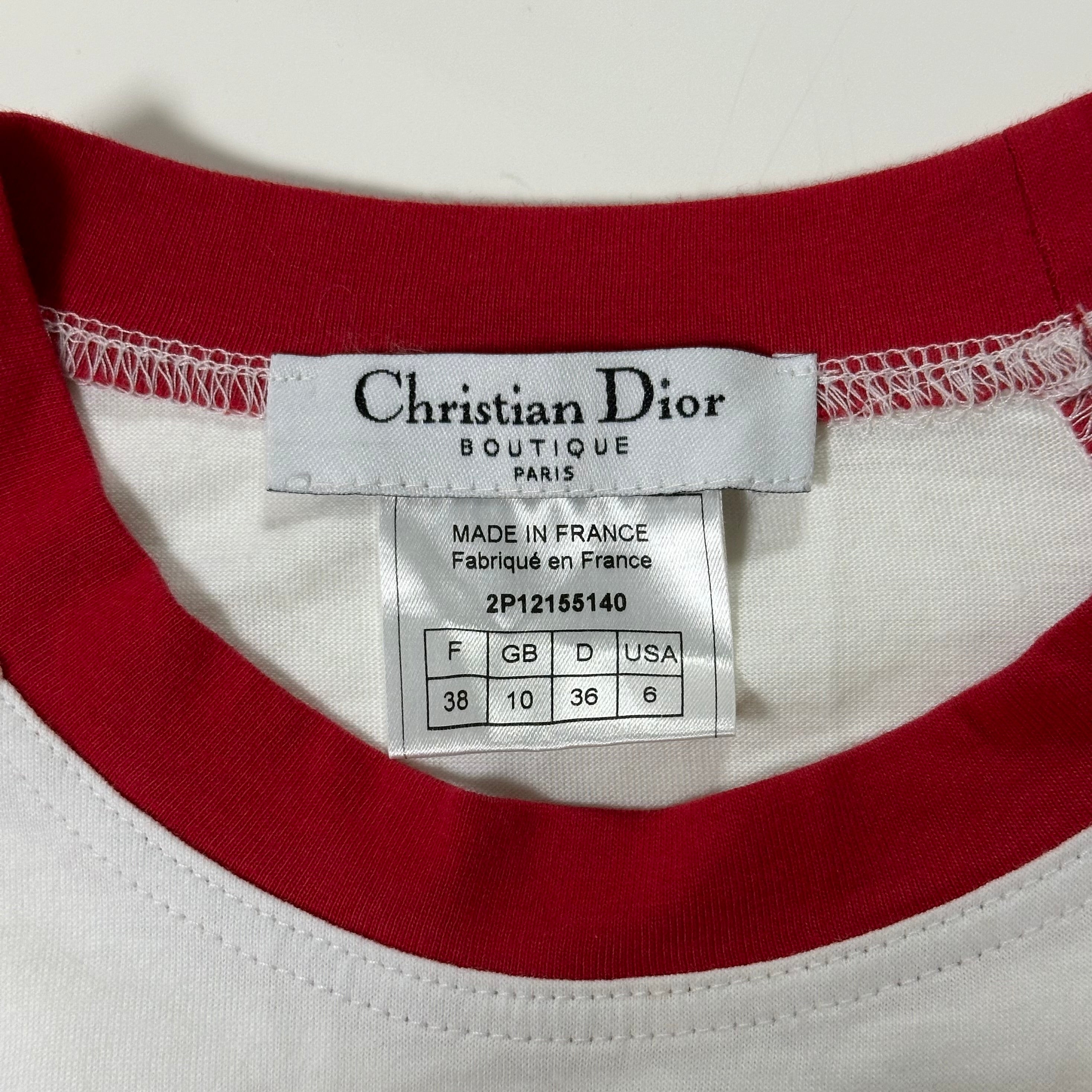 CHRISTIAN DIOR Spring Summer 2002 "AddicT" Logo Printed Long Sleeve T-Shirt - 6