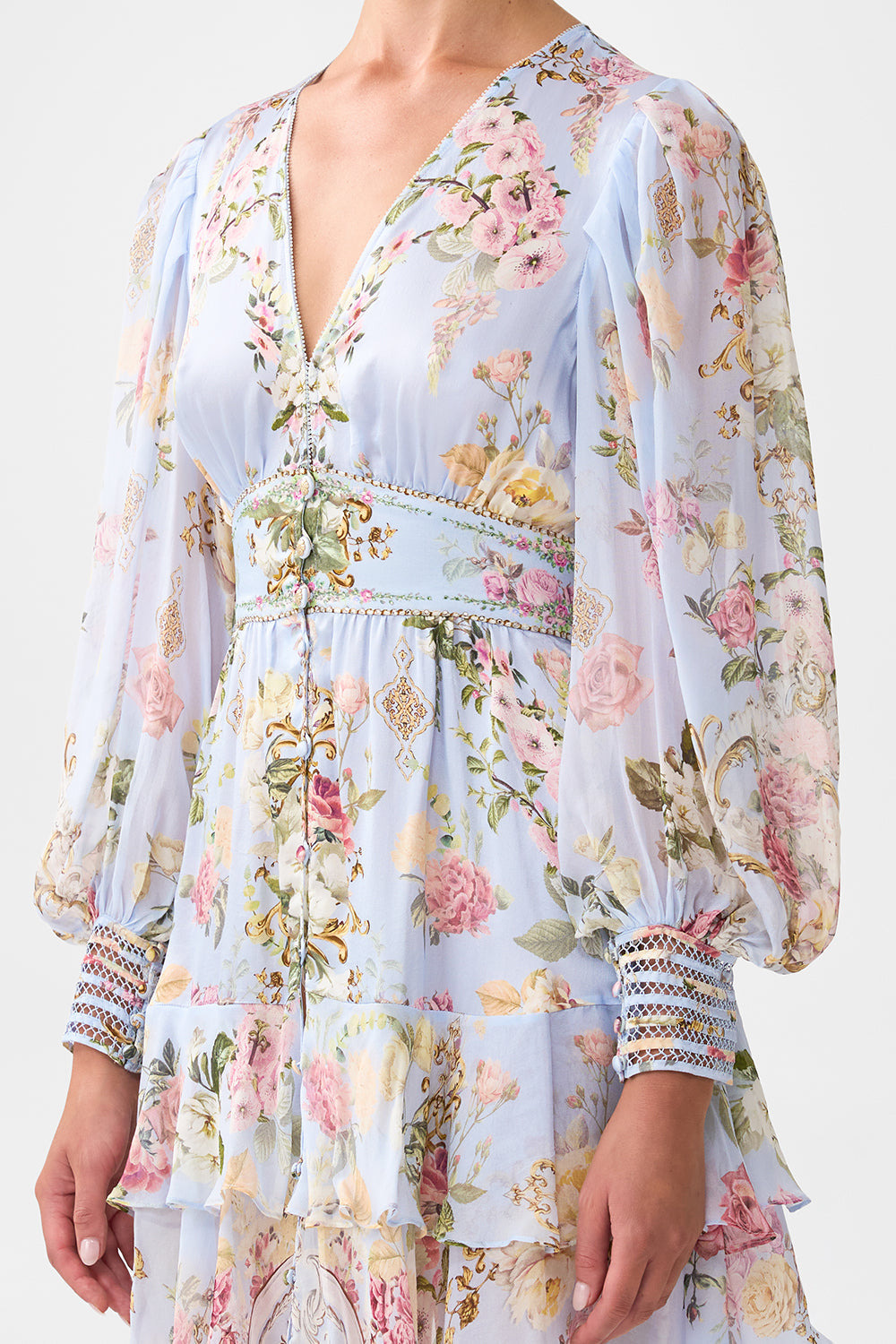 BUTTON FRONT FRILL DRESS - 5