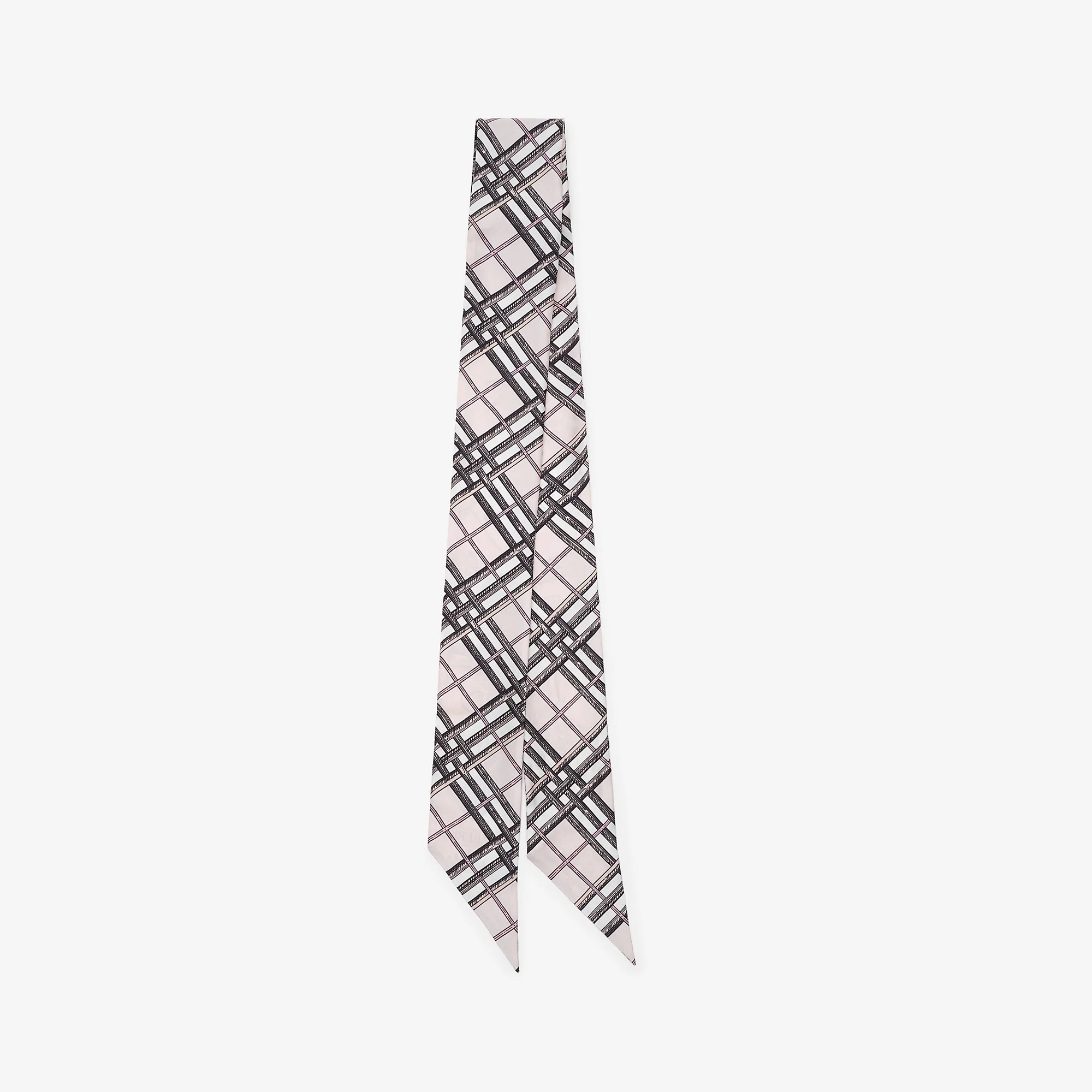 Skinny Reversible Etched Knight Silk Scarf - 1