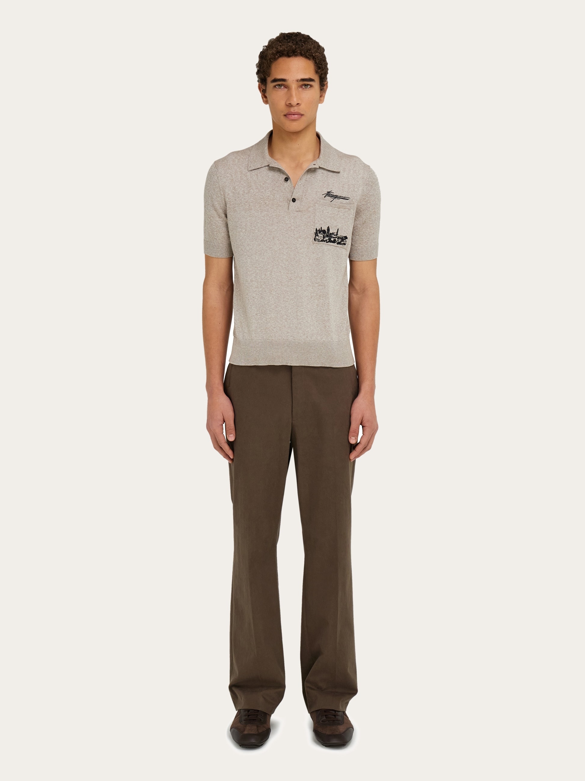 Back to Earth - Tuscany print polo shirt - 5