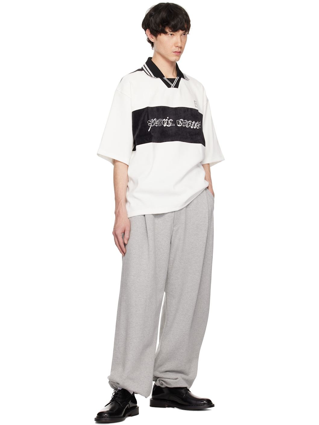 Wooyoungmi White & Black Color Block Polo | REVERSIBLE