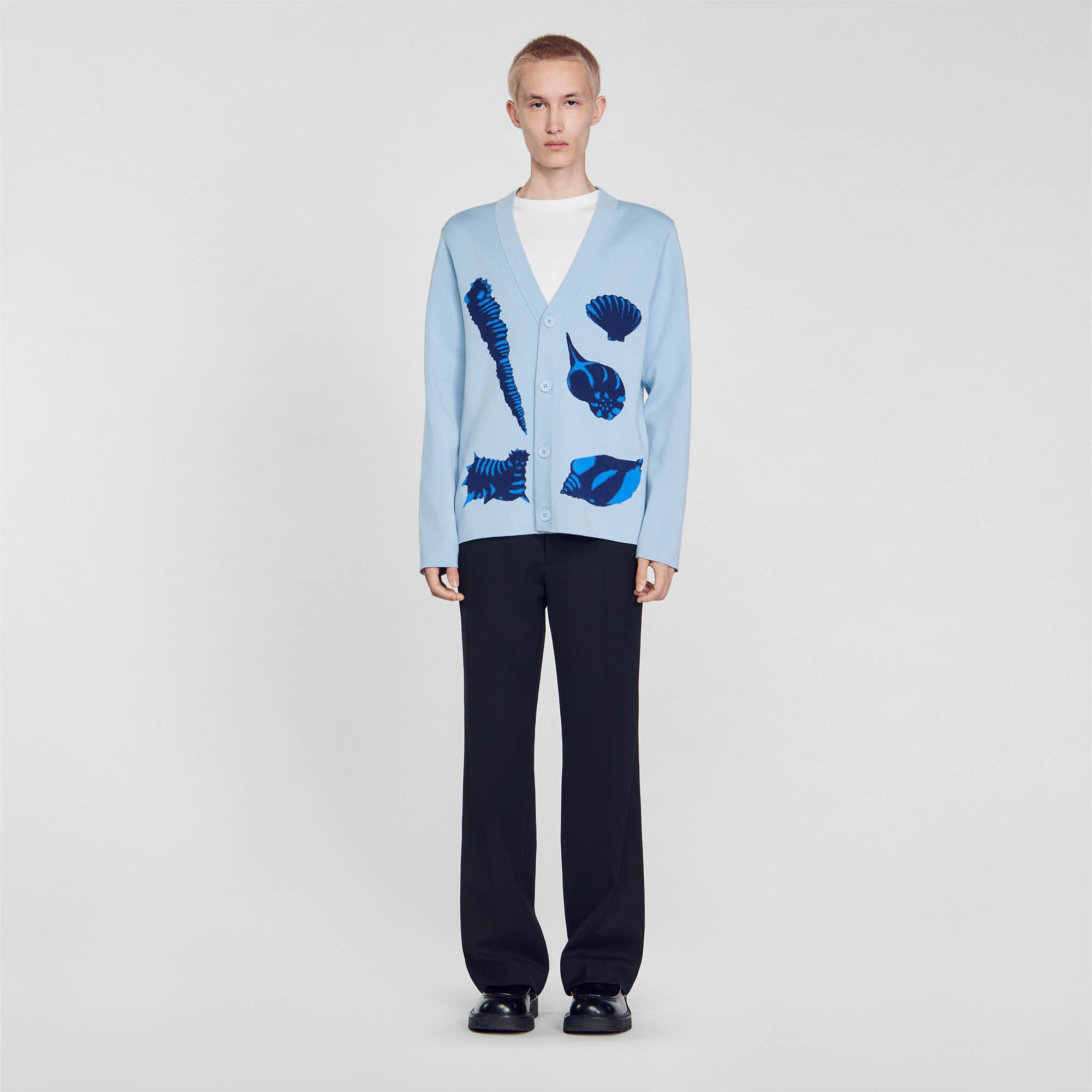 JACQUARD KNIT SEASHELL CARDIGAN - 3