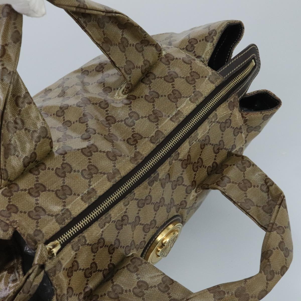 GUCCI GG Crystal Hand Bag Beige Gold - 6
